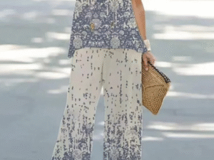 Crew Neck Jersey Polka Dots Casual Two-Piece Set