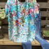 Ombre Tie-Dye Short Sleeve Casual Shirts Tops