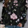 Floral Crew Neck Long Sleeves Sweatshirts