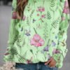 Floral Crew Neck Long Sleeves Sweatshirts