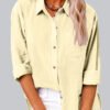 Casual Solid Color Lapel Pocket Long Sleeve Shirt