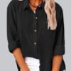 Casual Solid Color Lapel Pocket Long Sleeve Shirt