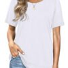 Round Neck Casual Loose Solid Color Short-sleeved T-shirt