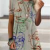 Crew Neck Printed Loose Short Sleeve T-shirt