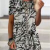 Crew Neck Printed Loose Short Sleeve T-shirt