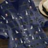 Cartoon Cat Print Casual Cotton And Linen Long Blouse