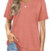 Round Neck Casual Loose Solid Color Short-sleeved T-shirt