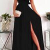Casual Lake Weekend Party Ruffle One Shoulder Maxi Dress