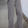 Drawstring Low Waist Wide Leg Jeans