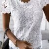 Women's Fashion Lace Short Sleeve Top