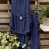 Simple Color Loose Sleeveless Suit