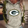 Women Long Sleeve Hooded Plaid Printed Sweatshirts Top
