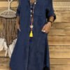 Casual Lapel Solid Denim Dress