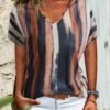 1dd2c6b97fc84ec9ae7ac0689a8a2679.jpg Stripes V Neck Basic Shift T-shirt