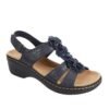 Flower Appliques Hook-and-loop Fastener Wedge Sandals