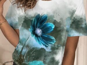 Women's Short Sleeve Floral Print T-Shirt