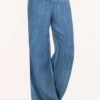 Women's Comfortable Stretch Denim Casual Wide Leg Pants