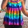 Women Rainbow Color Print Women Swimsuit