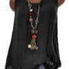 Casual Crew Neck Solid Color Sleeveless Tank Top