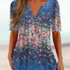 239d37c60f2a921b3d4e202ed7e7d21c.jpg Women Half Sleeve V-neck Floral Printed Tops