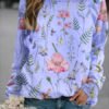 Floral Crew Neck Long Sleeves Sweatshirts