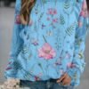 Floral Crew Neck Long Sleeves Sweatshirts