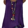 Casual Crew Neck Solid Color Sleeveless Tank Top