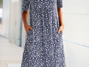 Summer Floral Pockets Midi Dress