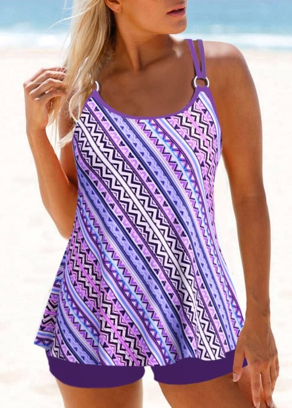 Colorful tie-dye printing Tankini Top