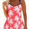 Colorful tie-dye printing Tankini Top