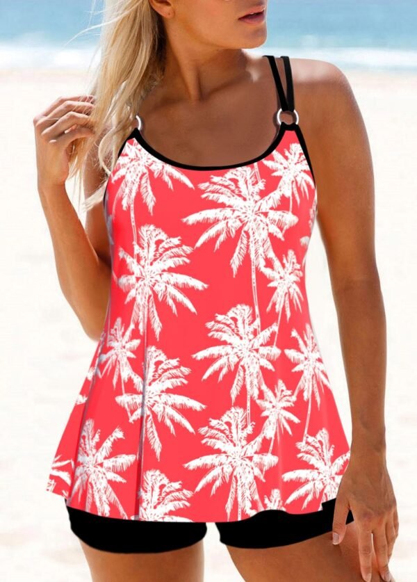 Colorful tie-dye printing Tankini Top