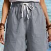 Women's Pure Color Cotton Casual Shorts