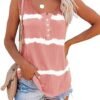 Tie-dye Print Button Tank Top