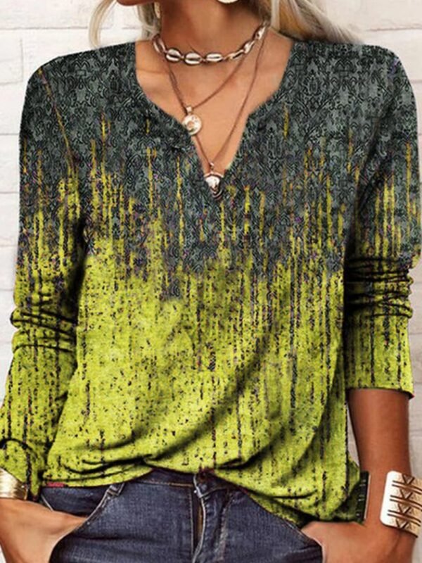 3fc40556bdc57af755b5d56ea9c01433.jpg Women Vintage Ethnic Autumn Micro-Elasticity Daily Best Sell Regular H-Line Regular T-shirt