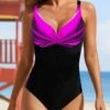 Casual V Neck Abstract Printing One-Piece