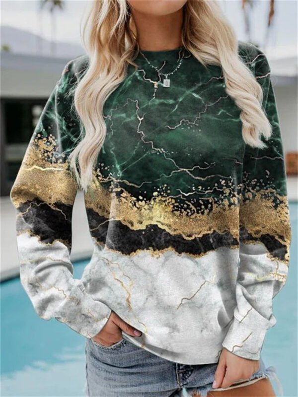 Women's Floral Long Sleeve Scoop Neck Printed Tops