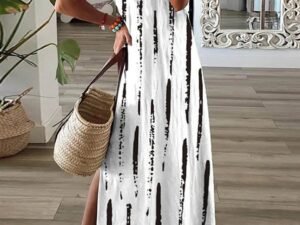 Women's Short Sleeve Casual Solid Color V-neck Dress