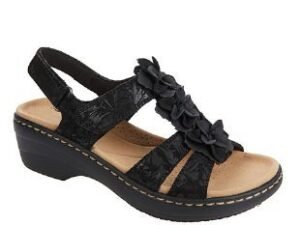 Flower Appliques Hook-and-loop Fastener Wedge Sandals