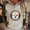 Women Long Sleeve Hooded Plaid Printed Sweatshirts Top