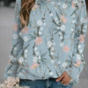 Floral Crew Neck Long Sleeves Sweatshirts