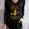 Women's Long Sleeve V-neck Graphic Printed Top