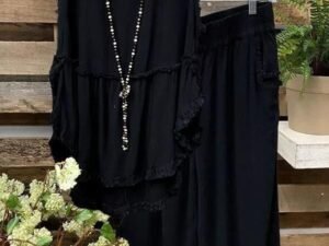 Simple Color Loose Sleeveless Suit