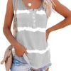 Tie-dye Print Button Tank Top