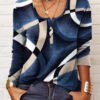 Women Long Sleeve Shirt Collar Printed Graphic Women Tops