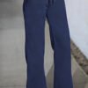 Drawstring Low Waist Wide Leg Jeans