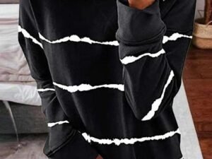 Tie-dye Stripes Print Long Sleeve Tops