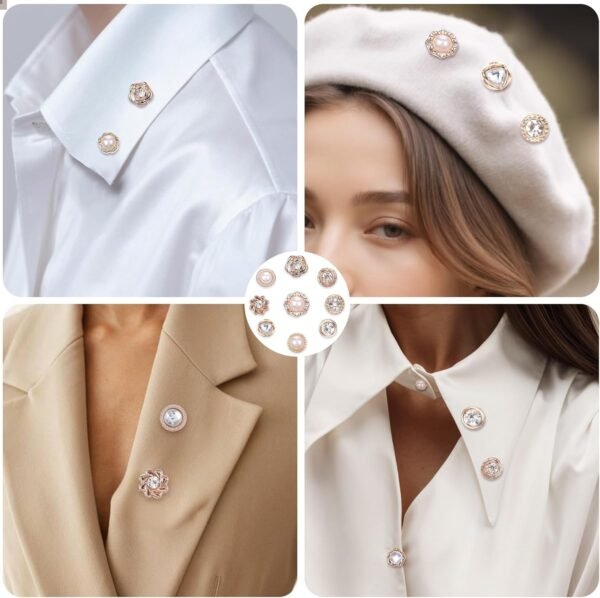 30 Pcs No Sew Invisible Buttons Pearl Brooch Button Women Reusable Pearl Cover Up Pin Removable Replacement Safety Button Dress Supplies Decoration for Girls Clothing Shirt Blouse Sweater Shawl Coat