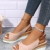 76b834697cde4dc18b028f20c295d0d0.jpg Bow Weave Fish Mouth Wedge Sandals