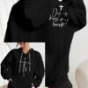 Women's Faith Jesus Has My Back Printed Casual Cable Hoodie