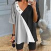 Black And White Color Block Two Piece Set